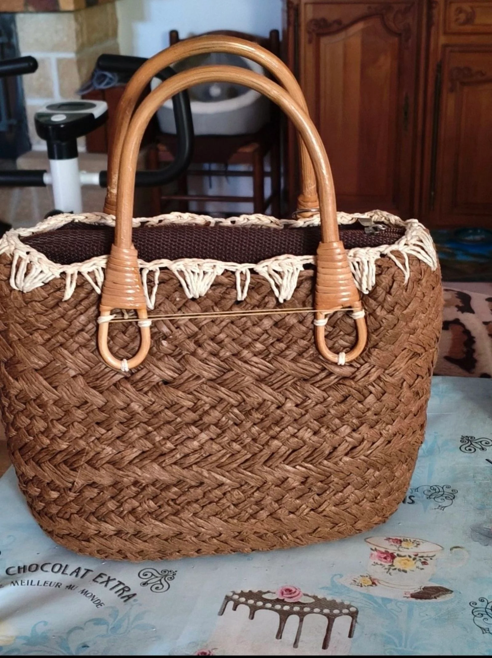 Bolsa de mão de vime vintage TBE – photo 5